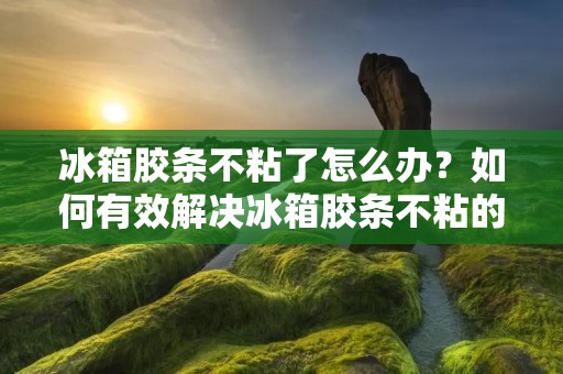 冰箱胶条不粘了怎么办？如何有效解决冰箱胶条不粘的问题？这是许多人在使用冰箱时面临的一个常见问题。冰箱胶条的作用是密封冰箱门，防止冷气外泄，保持冷藏效果。当冰箱胶条不再粘合时，就会影响冰箱的冷藏效果，导致能源浪费，同时也会增加电费开支。那么，当冰箱胶条不粘了，我们该怎么办呢？