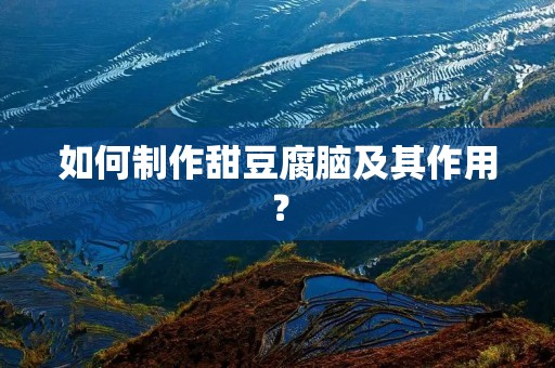 如何制作甜豆腐脑及其作用？