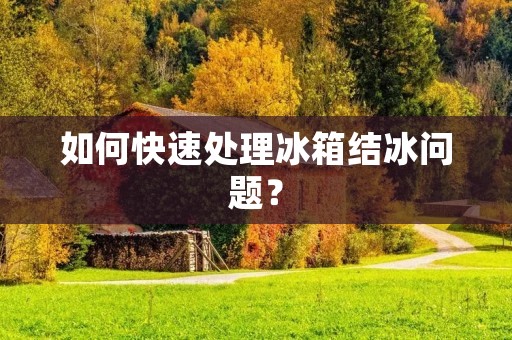 如何快速处理冰箱结冰问题？