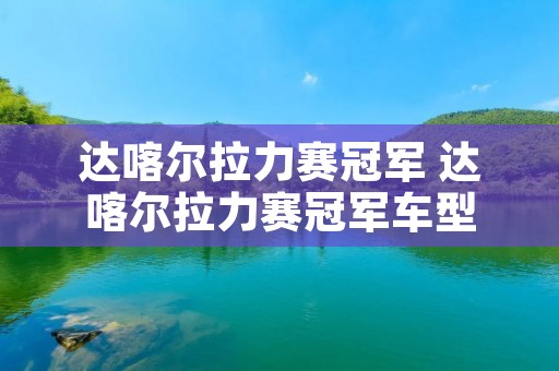 达喀尔拉力赛冠军 达喀尔拉力赛冠军车型