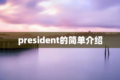 president的简单介绍 president的简单介绍
