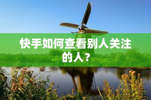 快手如何查看别人关注的人？