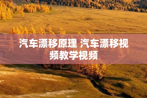 汽车漂移原理 汽车漂移视频教学视频