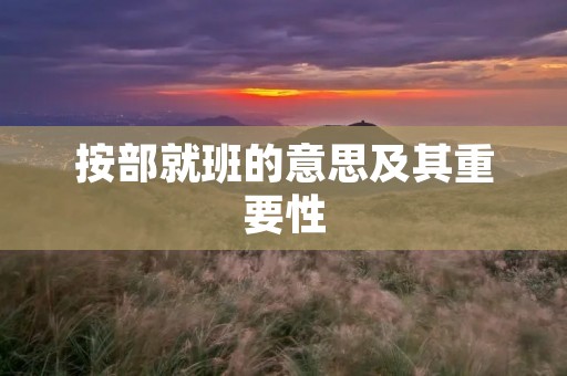 按部就班的意思及其重要性