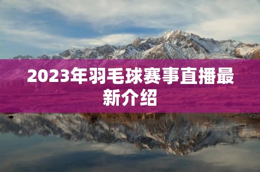 2023年羽毛球赛事直播最新介绍