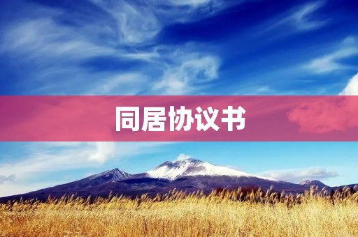 同居协议书:如何规范同居关系