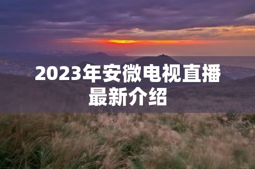 2023年安微电视直播最新介绍