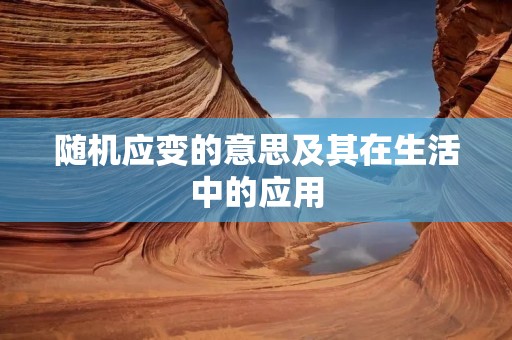 随机应变的意思及其在生活中的应用