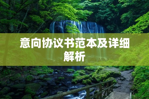 意向协议书范本及详细解析
