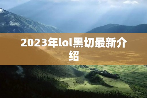 2023年lol黑切最新介绍