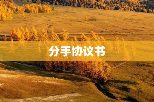 分手协议书:结束我们的感情