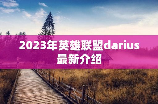 2023年英雄联盟darius最新介绍
