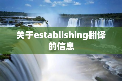关于establishing翻译的信息