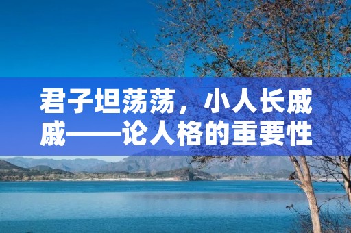君子坦荡荡,小人长戚戚——论人格的重要性