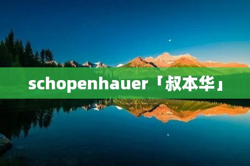 schopenhauer「叔本华」 schopenhauer「叔本华」