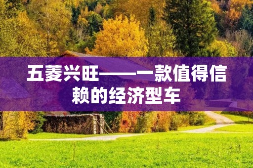 五菱兴旺——一款值得信赖的经济型车