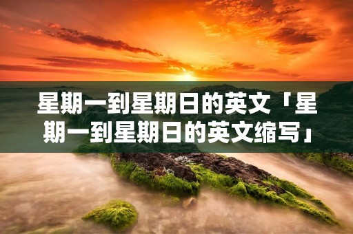 星期一到星期日的英文「星期一到星期日的英文缩写」