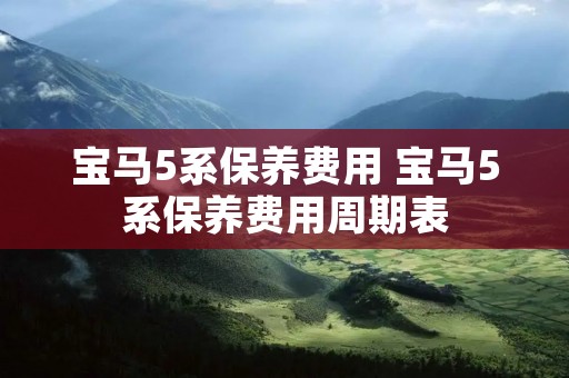 宝马5系保养费用 宝马5系保养费用周期表