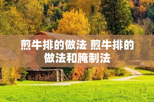 煎牛排的做法 煎牛排的做法和腌制法