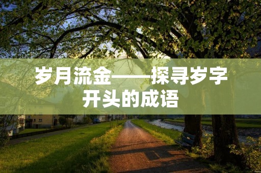 岁月流金——探寻岁字开头的成语