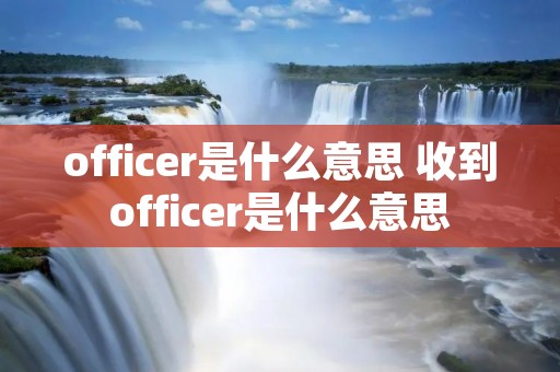 officer是什么意思 收到officer是什么意思