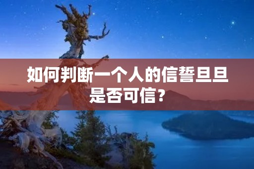 如何判断一个人的信誓旦旦是否可信?