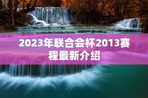 2023年联合会杯2013赛程最新介绍