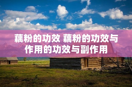 藕粉的功效 藕粉的功效与作用的功效与副作用