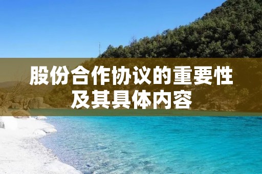 股份合作协议的重要性及其具体内容