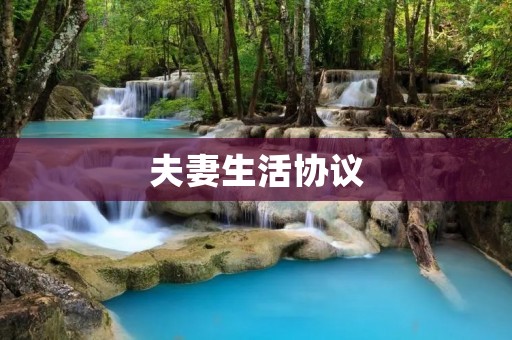 夫妻生活协议:让婚姻更美好