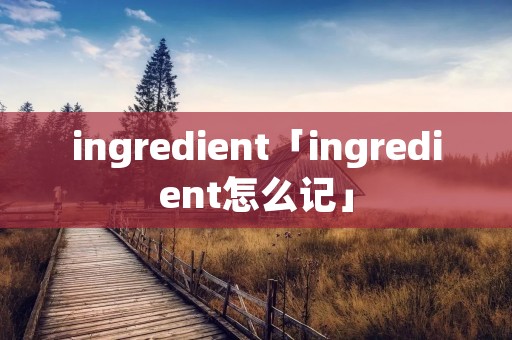 ingredient「ingredient怎么记」