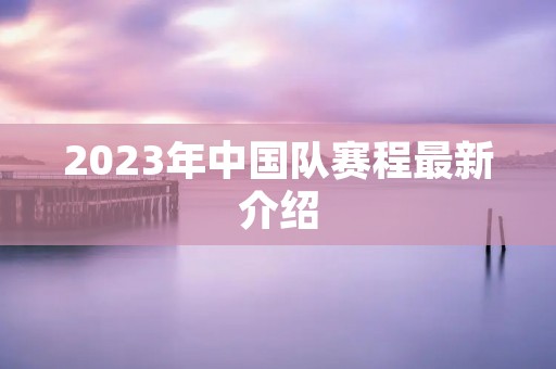 2023年中国队赛程最新介绍