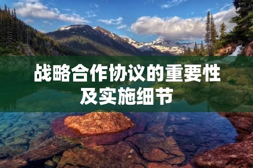 战略合作协议的重要性及实施细节