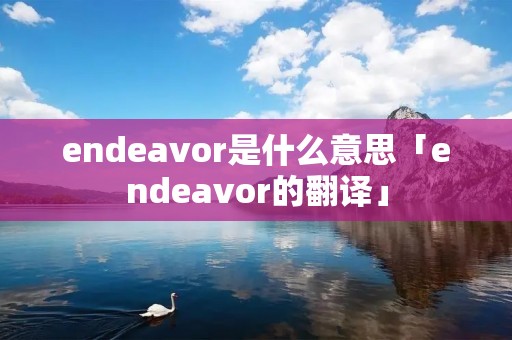 endeavor是什么意思「endeavor的翻译」