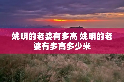 姚明的老婆有多高 姚明的老婆有多高多少米