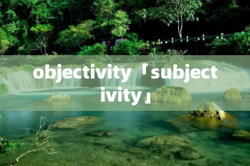 objectivity「subjectivity」
