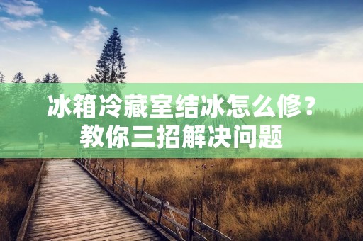 冰箱冷藏室结冰怎么修？教你三招解决问题