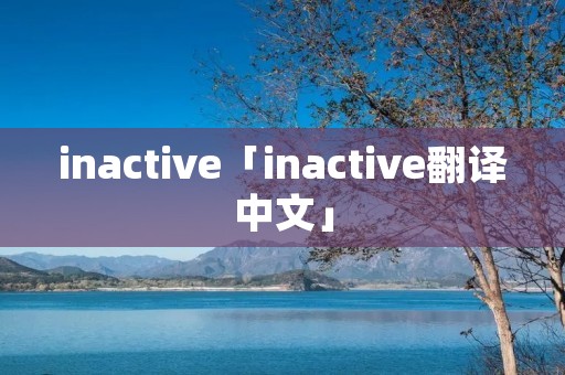 inactive「inactive翻译中文」