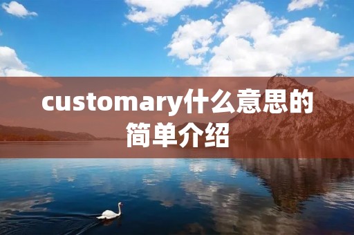 customary什么意思的简单介绍