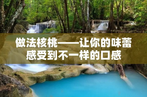 做法核桃——让你的味蕾感受到不一样的口感