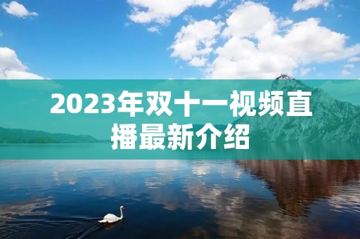 2023年双十一视频直播最新介绍