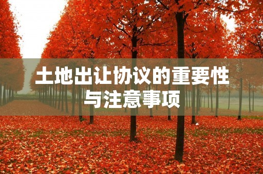 土地出让协议的重要性与注意事项 土地出让协议的重要性与注意事项