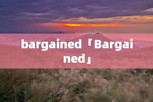bargained「Bargained」 bargained「Bargained」