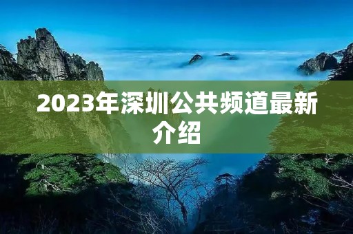 2023年深圳公共频道最新介绍