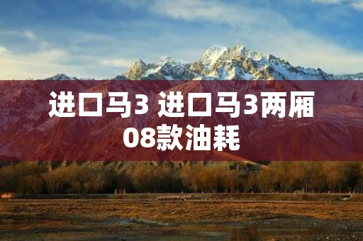 进口马3 进口马3两厢08款油耗