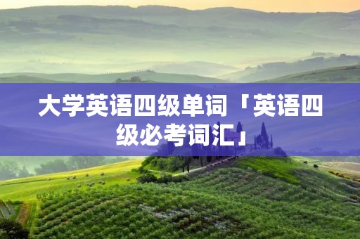大学英语四级单词「英语四级必考词汇」