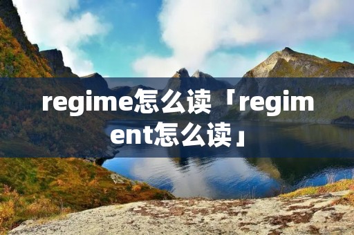regime怎么读「regiment怎么读」