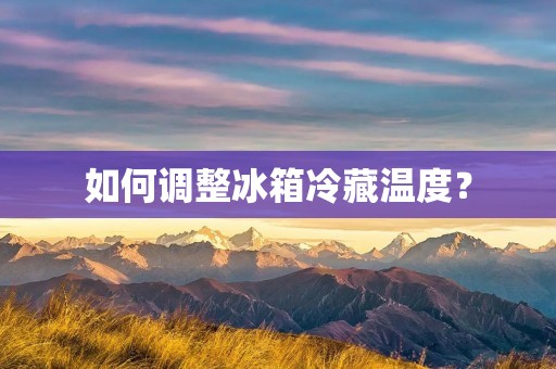 如何调整冰箱冷藏温度？