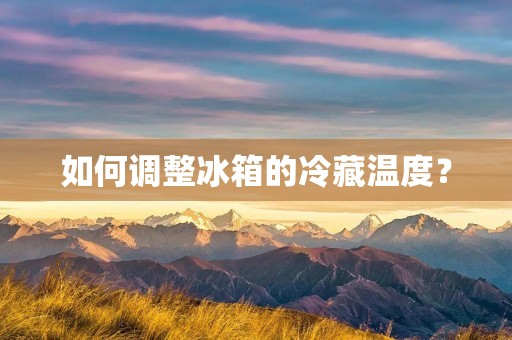 如何调整冰箱的冷藏温度? 如何调整冰箱的冷藏温度?