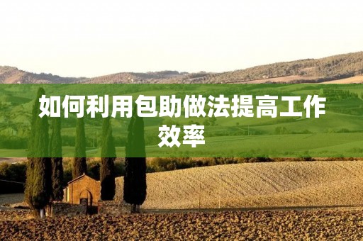 如何利用包助做法提高工作效率 如何利用包助做法提高工作效率